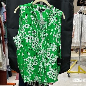 Calvin Klein Vibrant Green Sleeveless Blouse